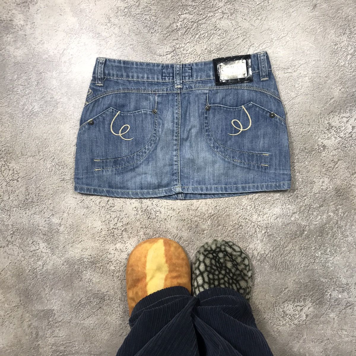 Vintage Vintage Y2K Washed Mini Skirt Streetwear Japan Blue Baggy 28 Size 28" / US 6 / IT 42 - 3 Thumbnail