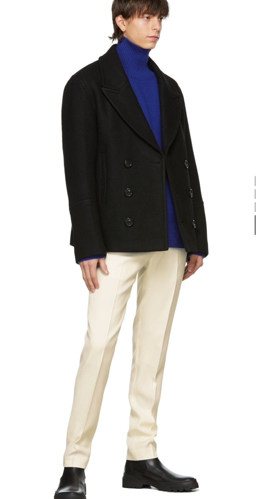 AMI AMI PARIS Blue Felted Wool Ami de Cœur Turtleneck Size US S / EU 44-46 / 1 - 4 Thumbnail