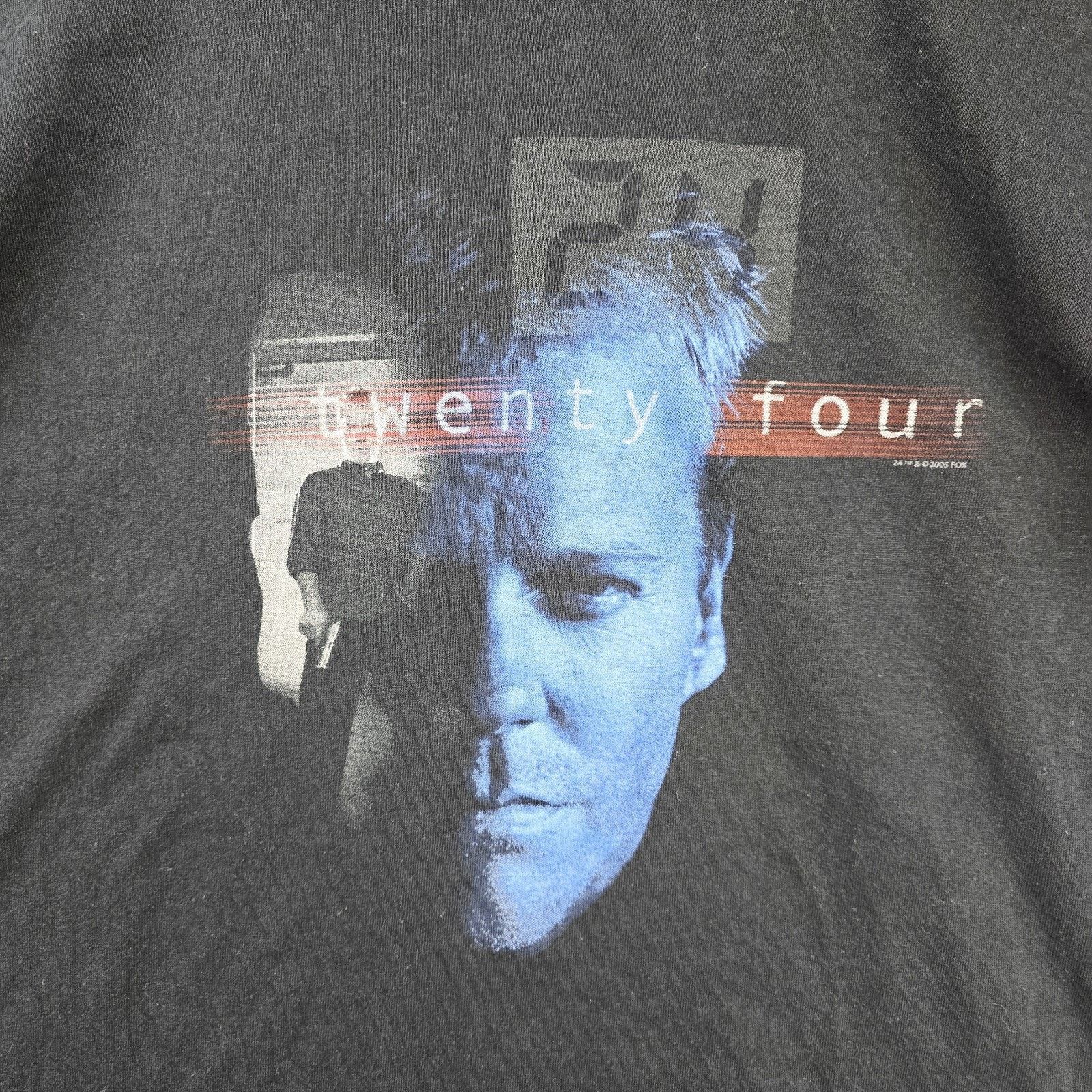 Gildan Vintage Twenty Four Shirt Mens Large Black 2005 Fox TV Show Size US L / EU 52-54 / 3 - 2 Thumbnail