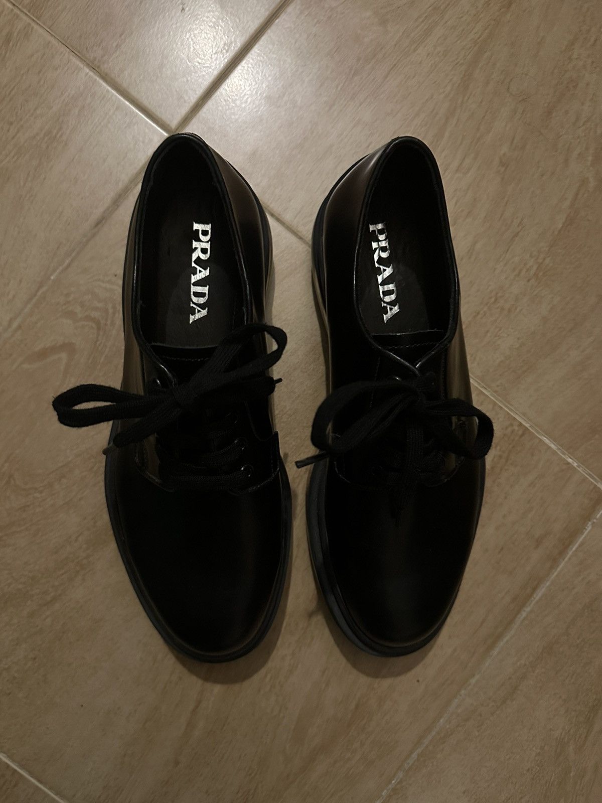 Prada Prada Levitate Brushed Leather Derby Shoes Size US 8 / EU 41 - 9 Thumbnail