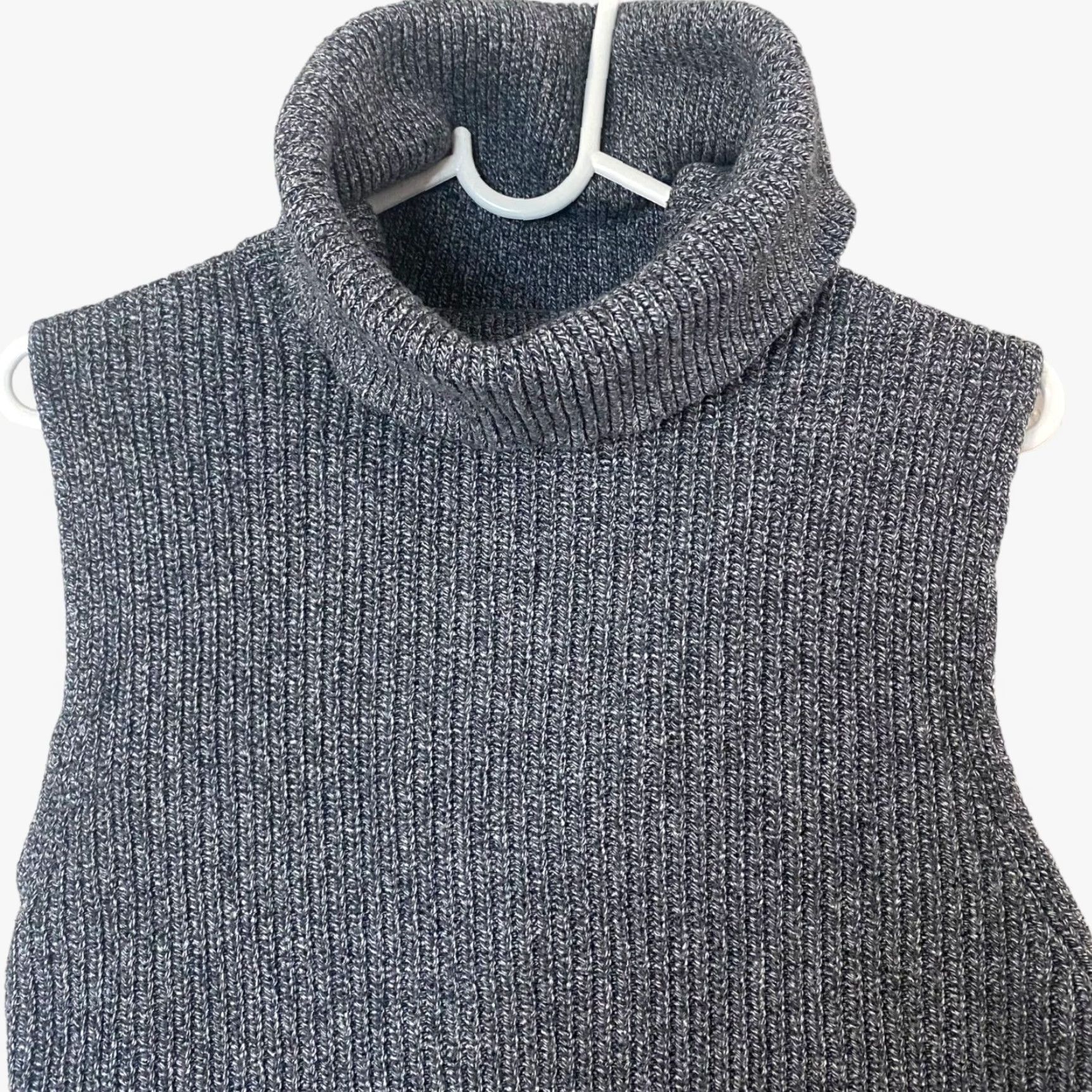 Banana Republic Banana Republic Sleeveless Turtleneck Sweater Women's Small Gray HILO Ribbed Top Pocketed Pullover Size S / US 4 / IT 40 - 5 Thumbnail