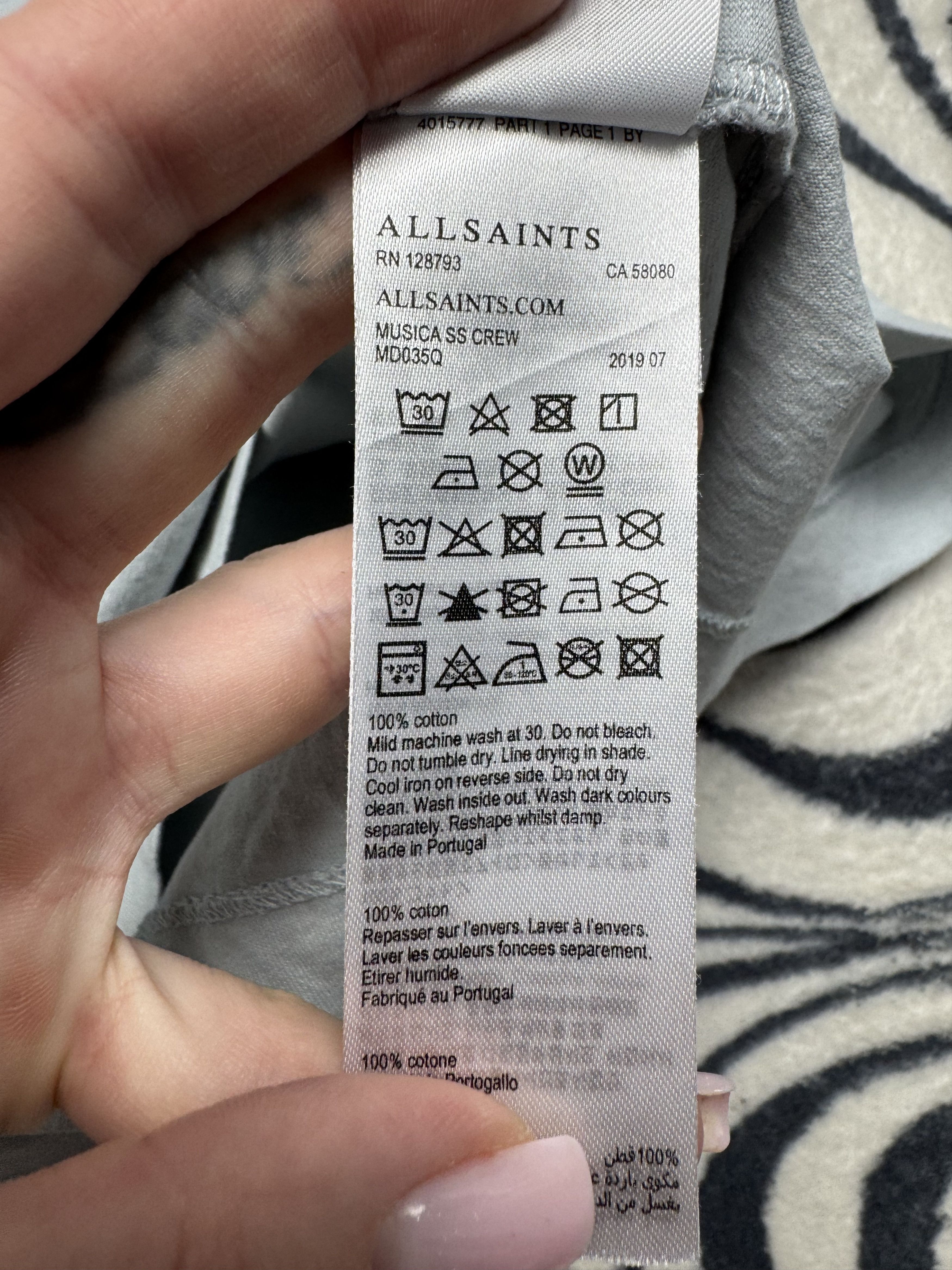 Allsaints Allsaints Mens Musica Crew Neck Oversized T-Shirt Tee Size US XXL / EU 58 / 5 - 4 Thumbnail