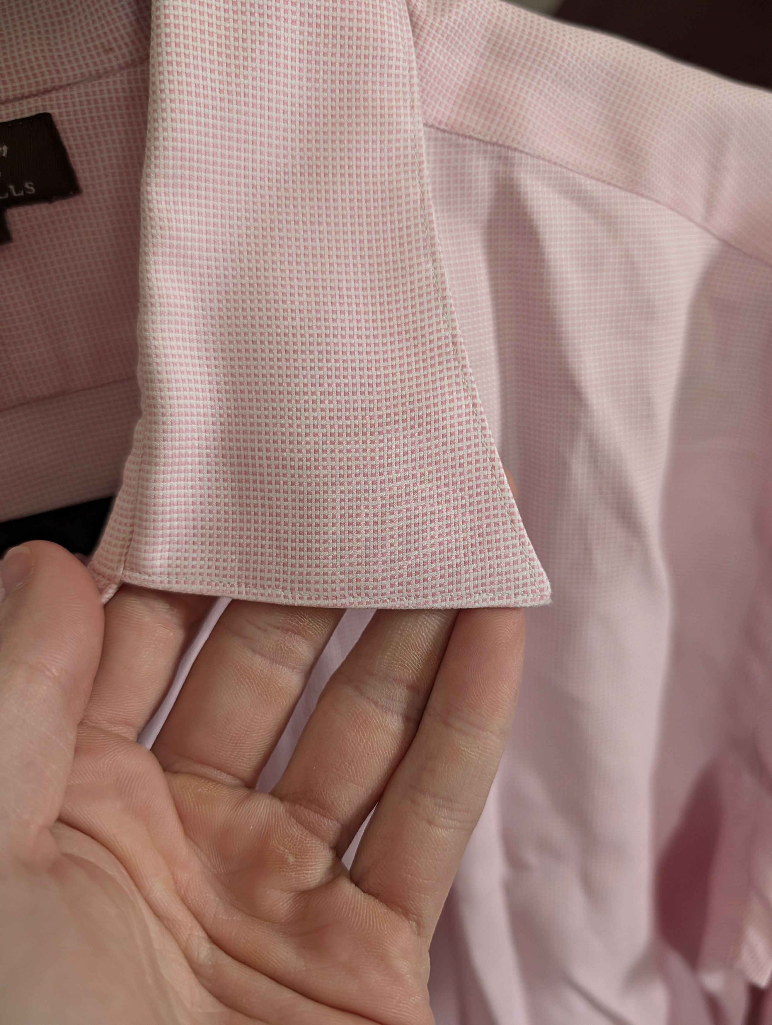 Hamilton Rose Fleetwood Check bespoke MiUSA cuffed dress shirt Size US XL / EU 56 / 4 - 8 Thumbnail