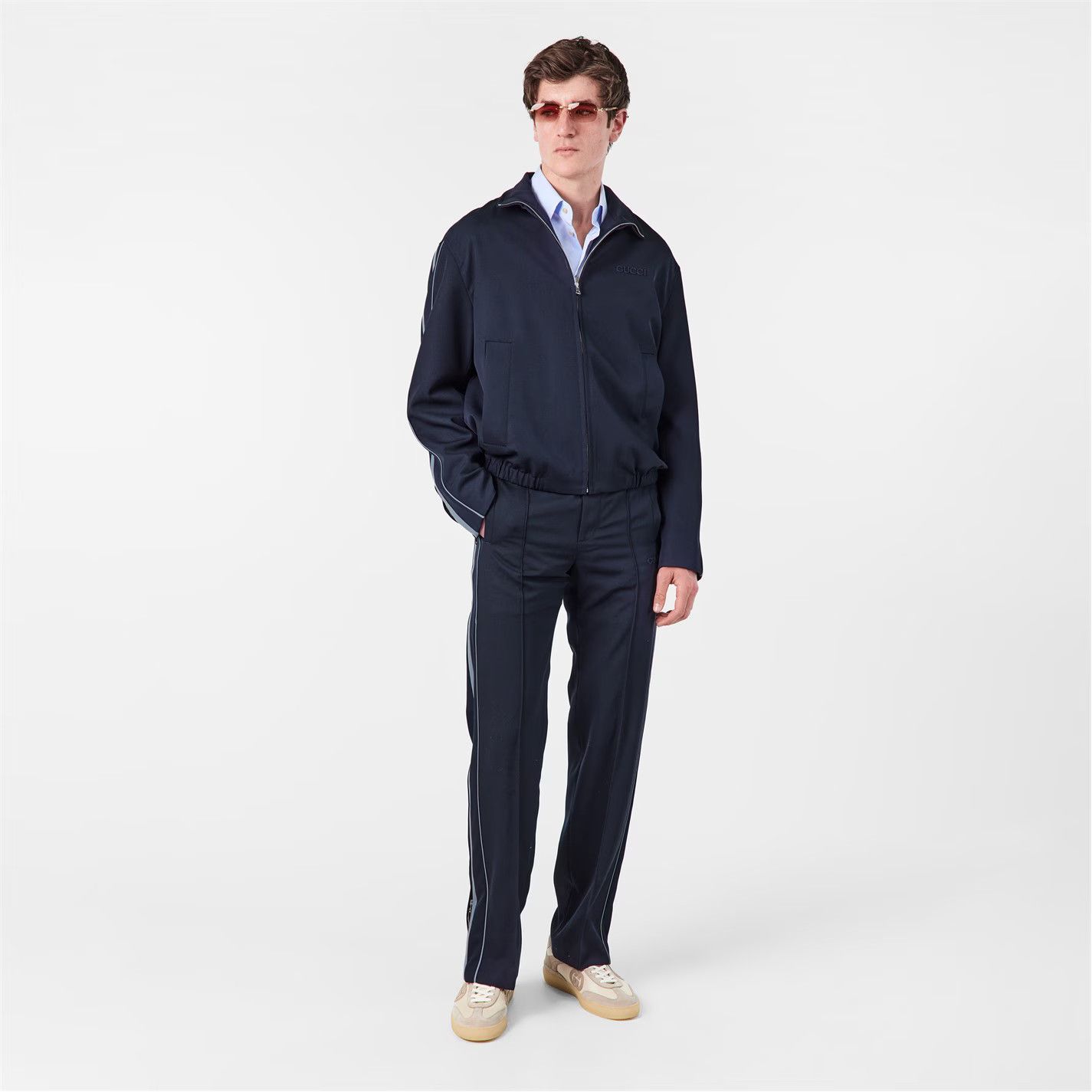 Gucci o1g2r1mq0426 Embroidered Wool Twill Trousers in Blue Size US 32 / EU 48 - 6 Thumbnail