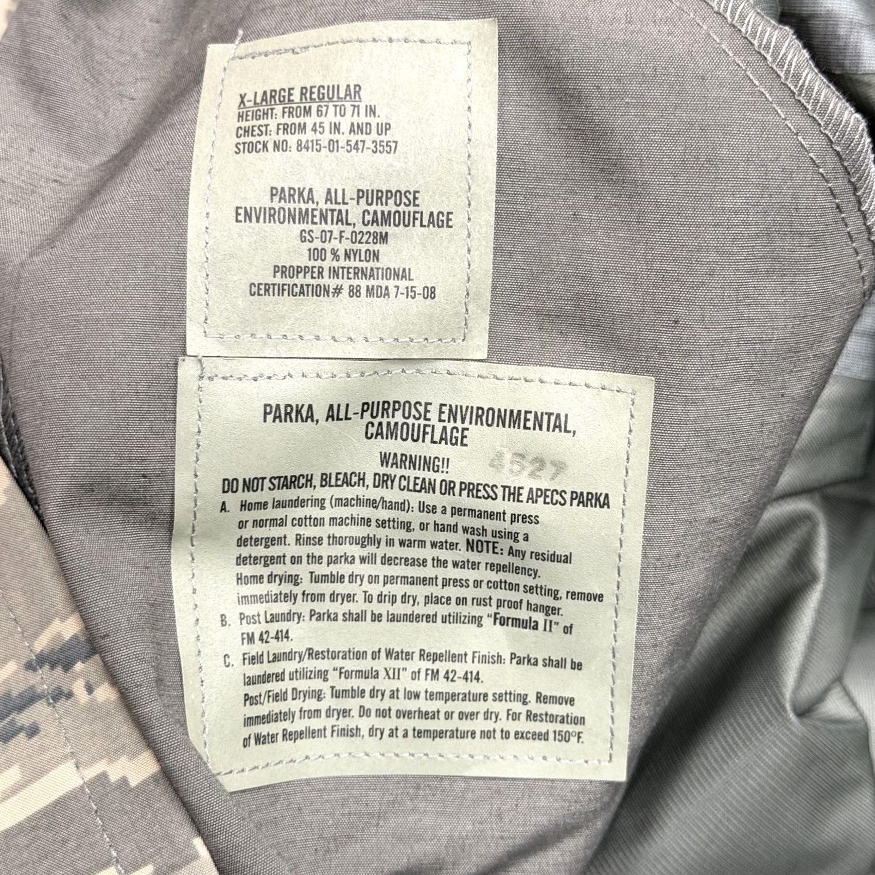 Propper Propper International Coat Parka XL Men Nylon Camouflage Hooded Waterproof Winter Mid-Length Military Outdoor Outdoor Camo Jacket Mens XL Parka Size US XL / EU 56 / 4 - 6 Thumbnail