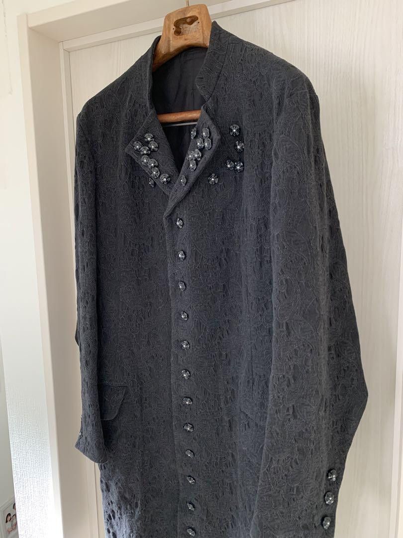 Yohji Yamamoto Yohji Yamamoto POUR HOMME jacquard pattern coat jacket Size US L / EU 52-54 / 3 - 3 Thumbnail
