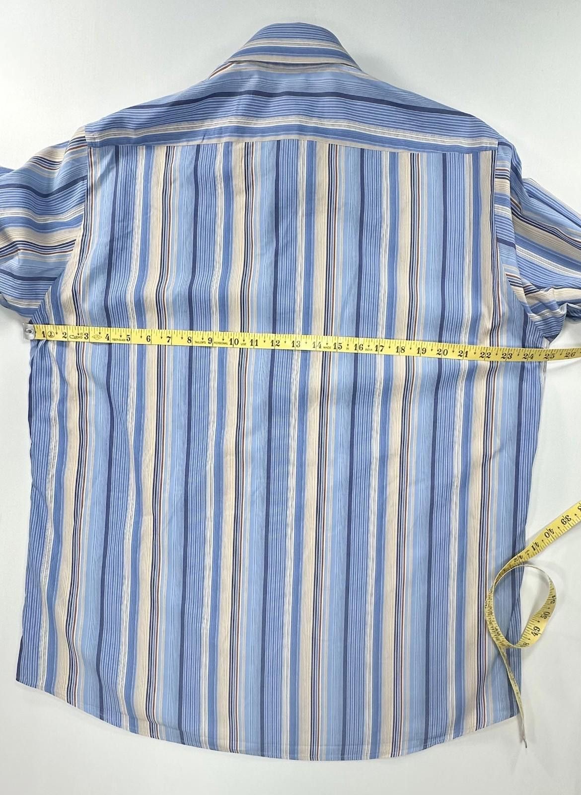 Hugo Boss Boss Hugo Boss 100% Cotton Striped Button-Up Blue Mens L Size US L / EU 52-54 / 3 - 6 Thumbnail
