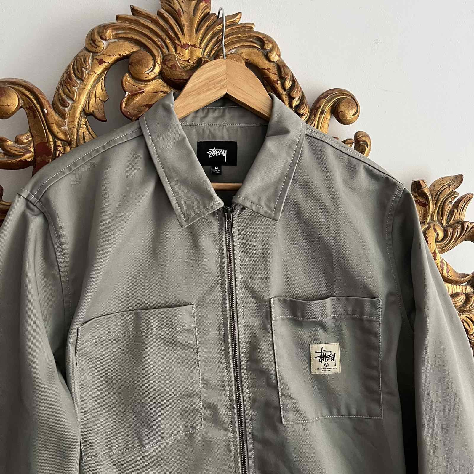 Stussy Stussy Poly Cotton Zip Up Shirt Grey Sz M Size US M / EU 48-50 / 2 - 3 Thumbnail