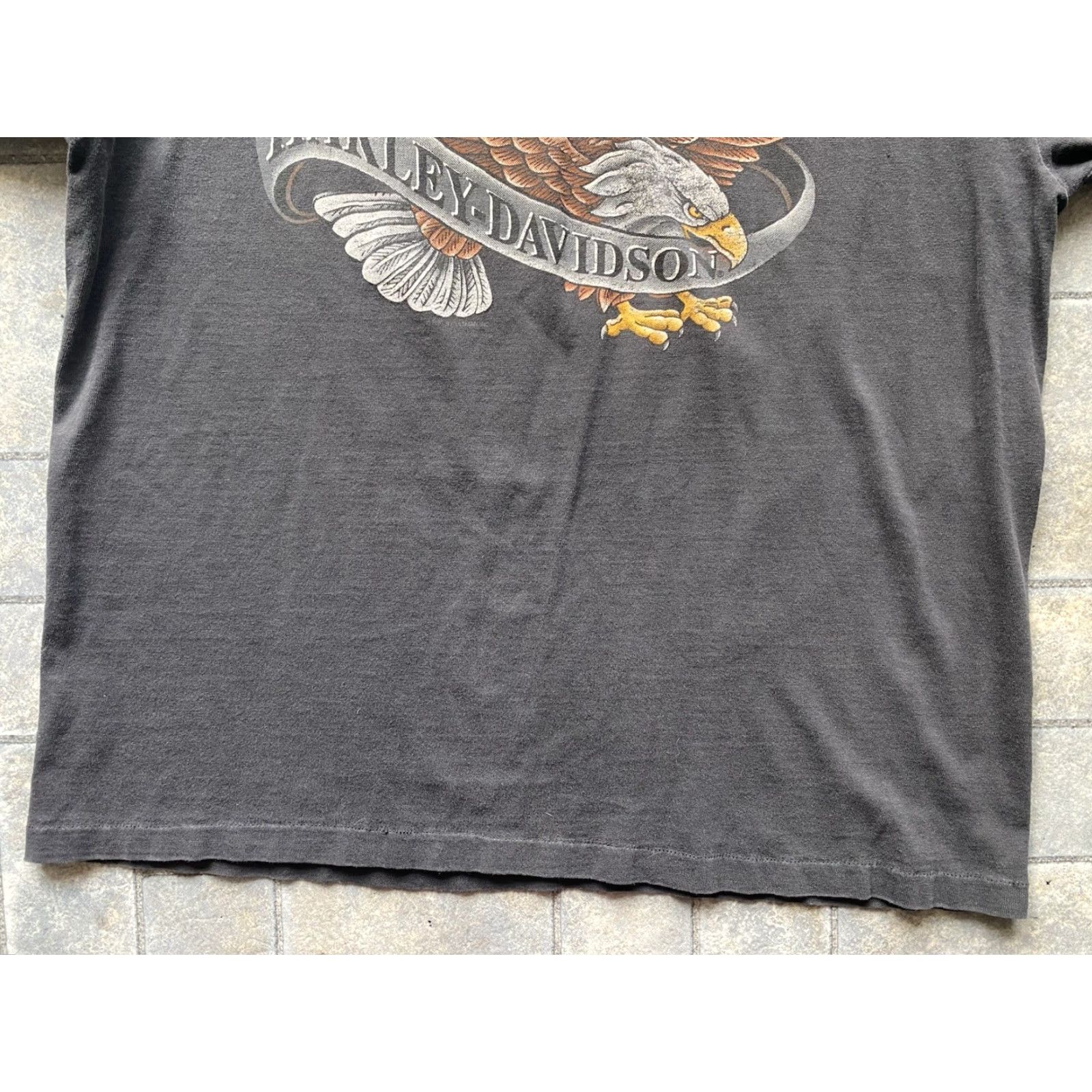 Harley Davidson VINTAGE Harley-Davidson Shirt Men’s L Black Short Sleeve T-Shirt Electric City Scranton Eagle 90s Motorcyclist Mens Size US L / EU 52-54 / 3 - 7 Thumbnail
