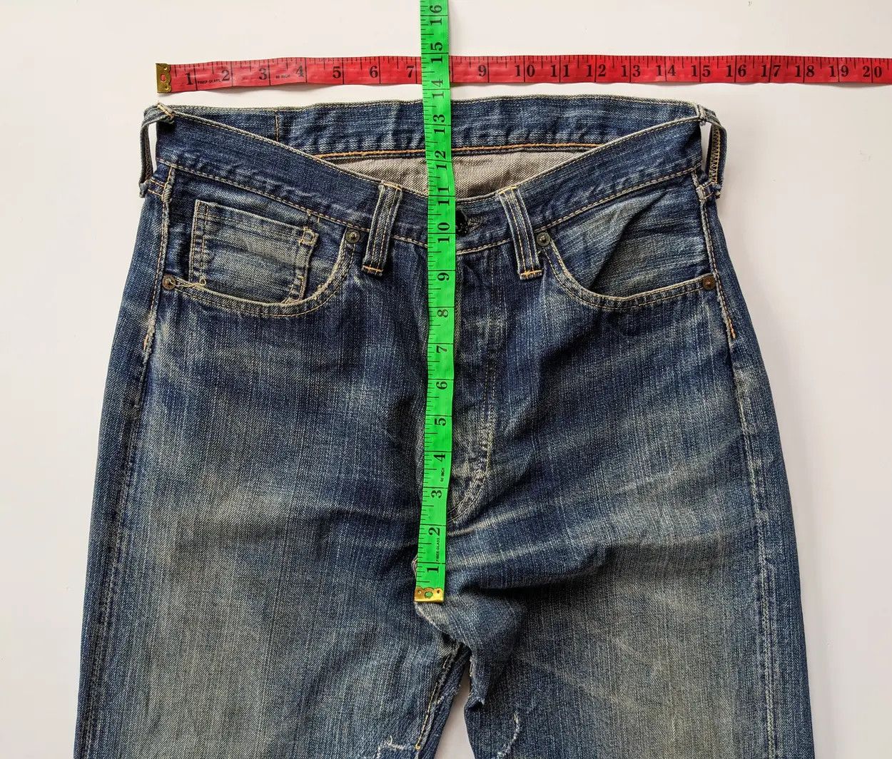 The Real McCoy's Joe McCoy distressed selvedge jeans Size US 30 / EU 46 - 10 Thumbnail