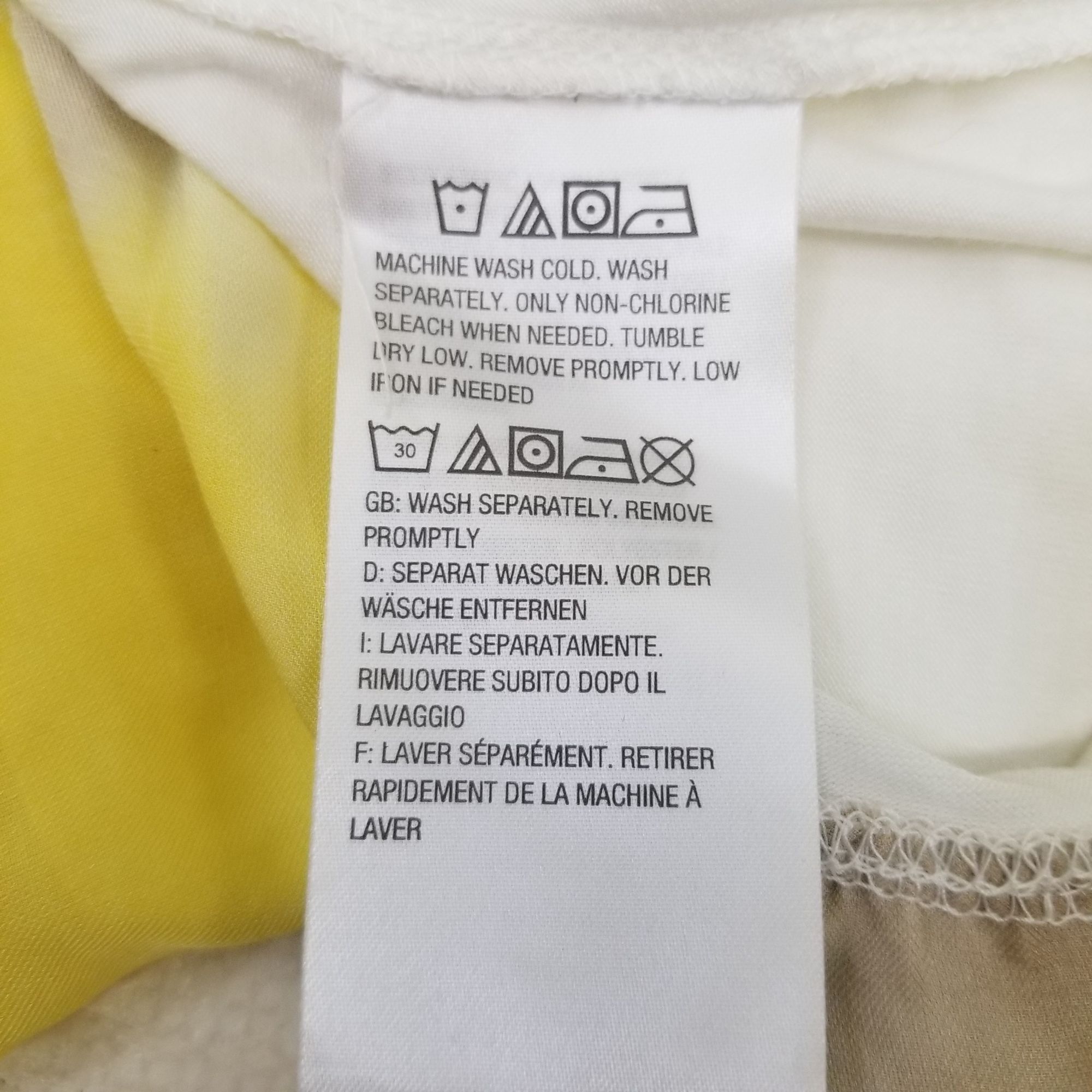 Other LOGO S White Yellow Tunic Top Stretch Knit Ruffle Hem Lori G Size S / US 4 / IT 40 - 7 Thumbnail