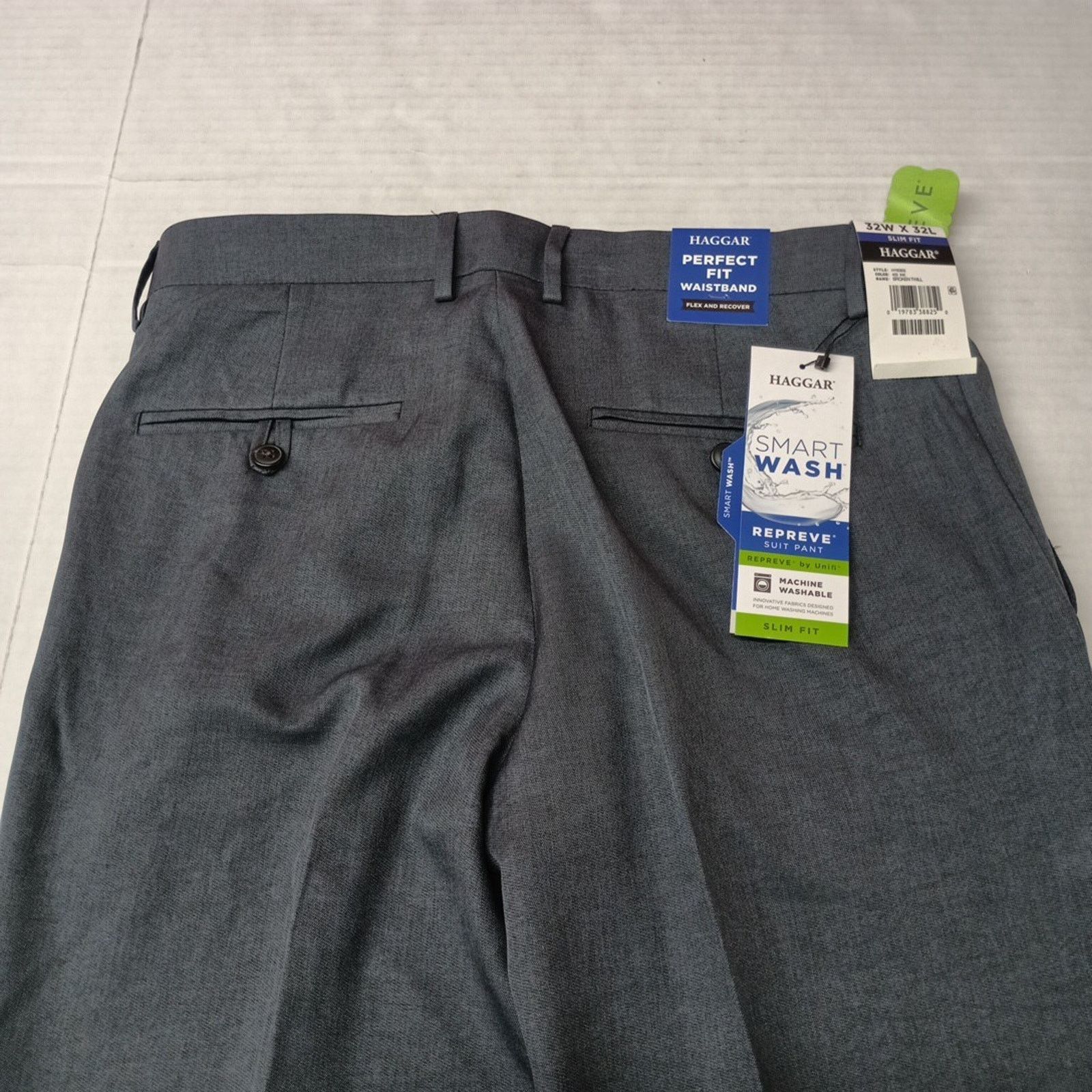 Haggar Haggar Repreve Slim Fit Dress Pants Men's 32x32 Ink Gray Size US 32 / EU 48 - 7 Thumbnail