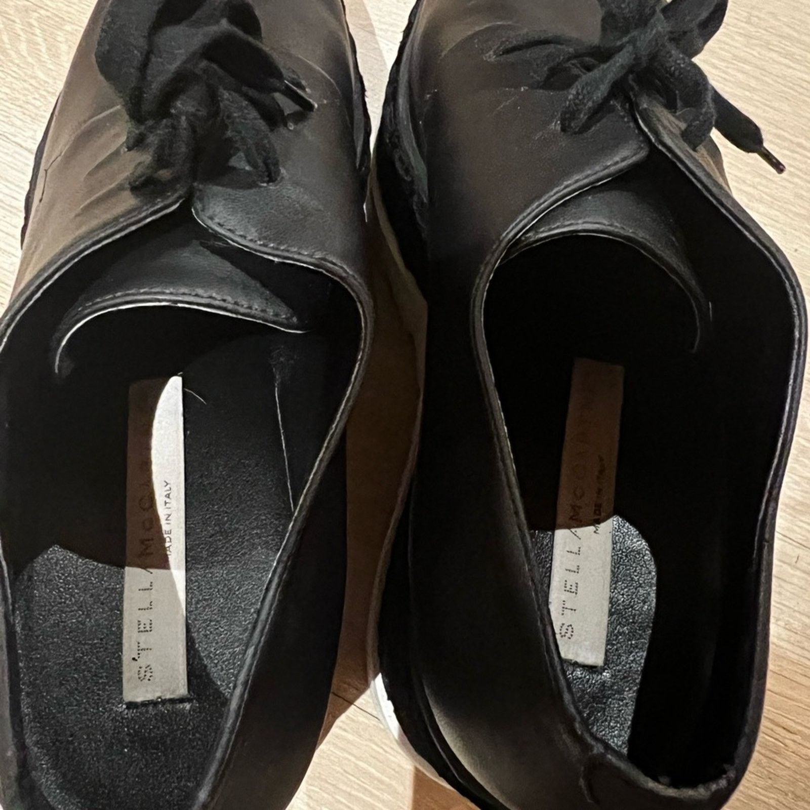 Stella McCartney Stella McCartney Black Vegan Platform Brogues Velvet 9.5 Size US 9.5 / IT 39.5 - 7 Thumbnail