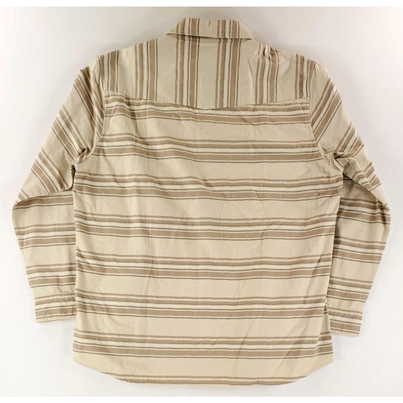 Vintage Criquet Shirt Pearl Snap Flannel Brown Striped Long Sleeve Mens XXL Size US XXL / EU 58 / 5 - 4 Thumbnail