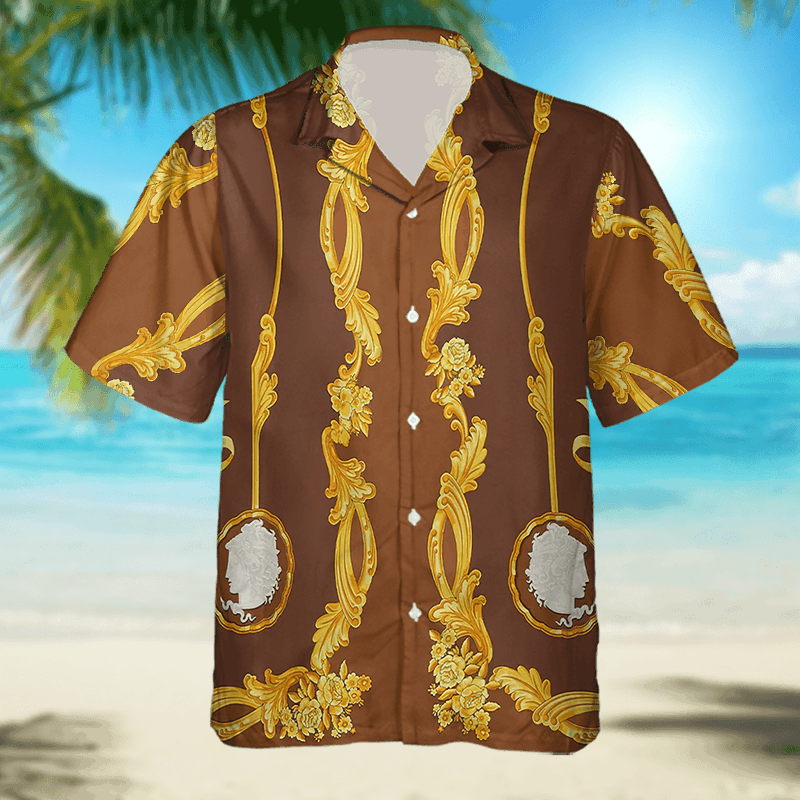 The Unbranded Brand Cameo Print Shirt, Vintage Baroque Short Sleeve Shirt Size US S / EU 44-46 / 1 - 3 Thumbnail