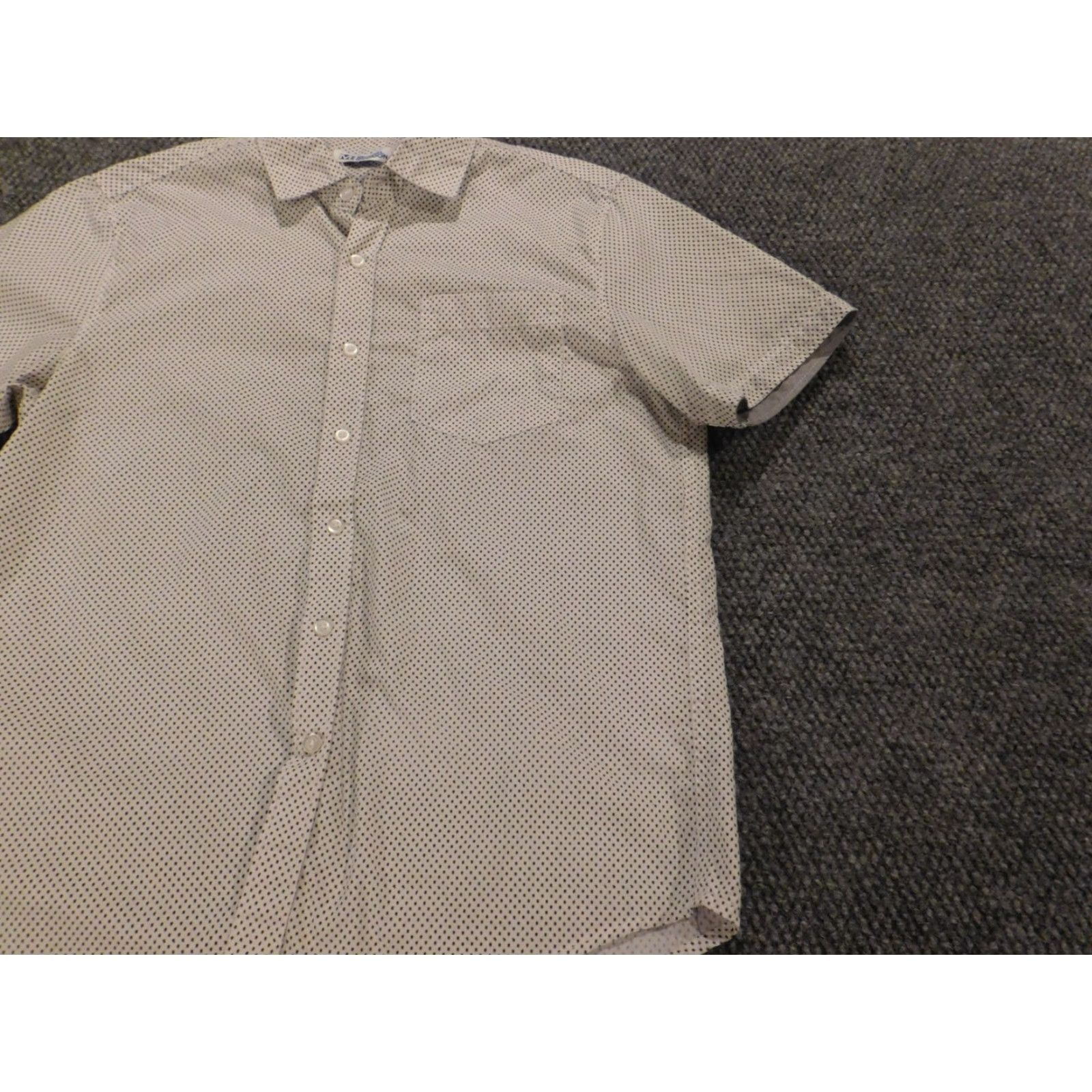 Vintage Michael Brandon Mens Shirt Small White Polka Dot Button-Up Modern Casual Short Sleeve Button-Down Collared Knit Cotton Size US S / EU 44-46 / 1 - 3 Thumbnail