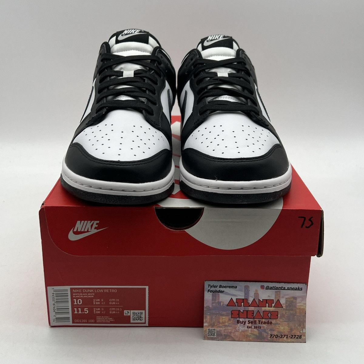 Nike Nike dunk low black white Size US 10 / EU 43 - 2 Thumbnail