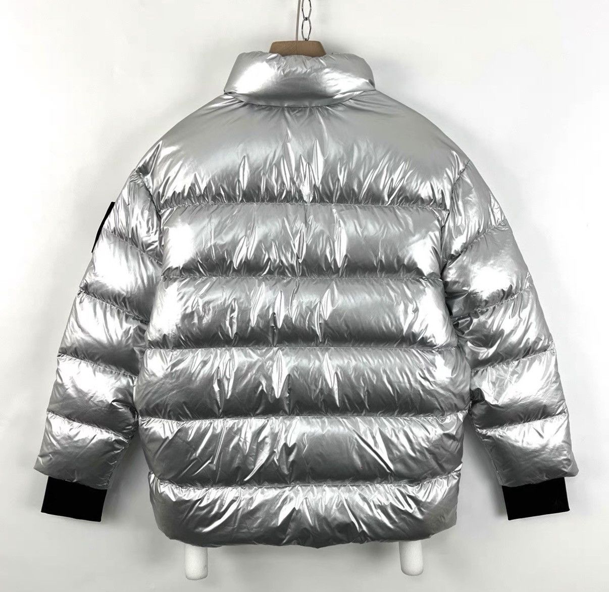 Moose Knuckles Moose Knuckles Silver Velcro Logo Short Down Jacket K12 Size US M / EU 48-50 / 2 - 8 Thumbnail