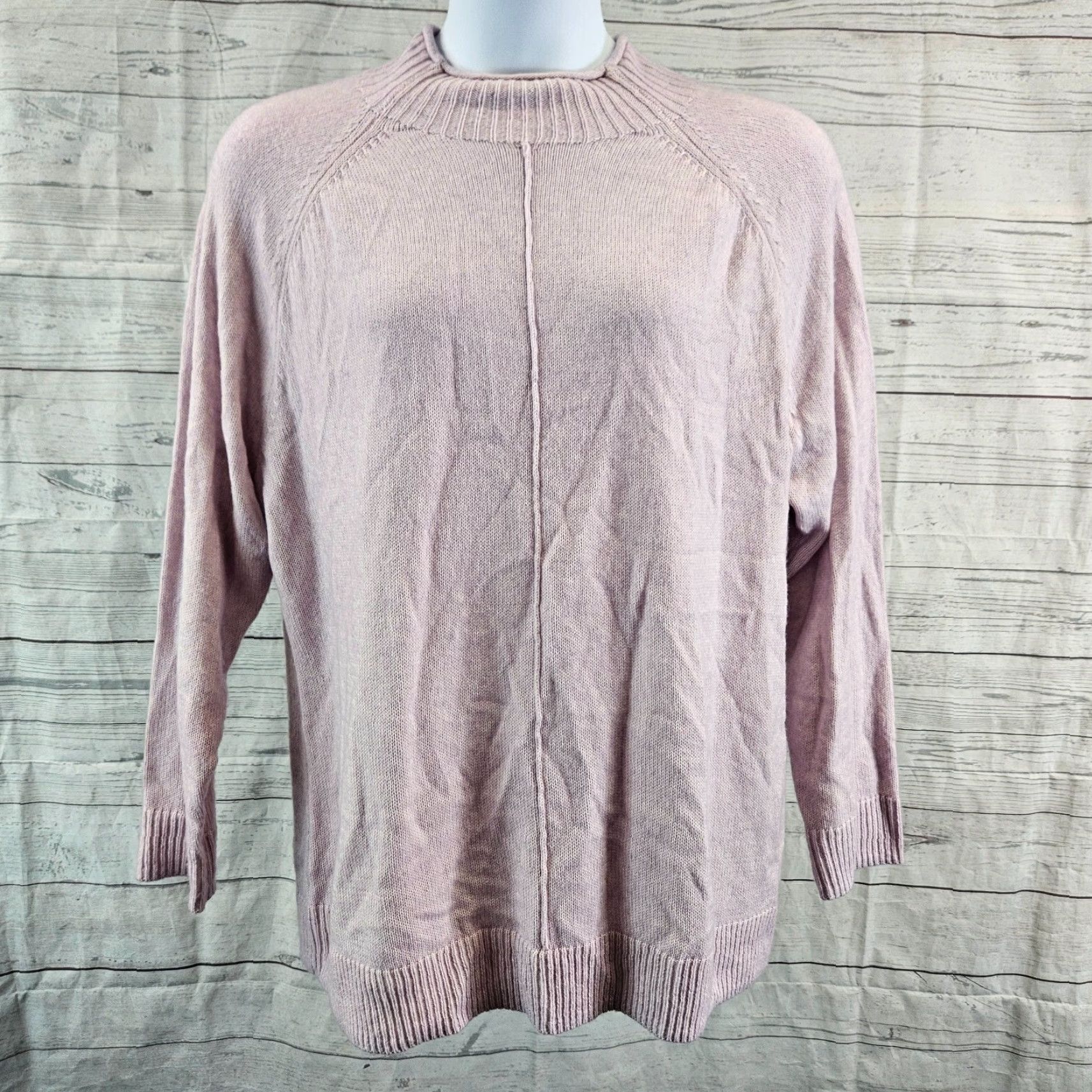 Denim & Co. VINTAGE Denim & Co Womens Front Seam Pullover Sweater Sz 2X Purple Cotton Blend Size XXL / US 16-18 / IT 52-54 - 2 Thumbnail