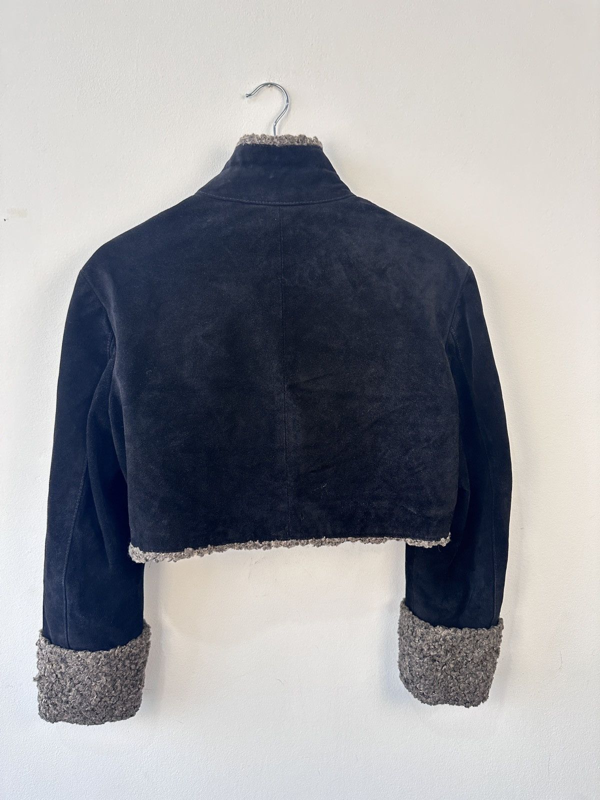 Other Vintage Genuine Leather Suede Cropped Jacket Black 10 Boho Size M / US 6-8 / IT 42-44 - 12 Thumbnail