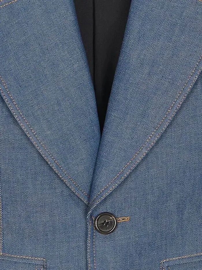 Saint Laurent Paris o1tp1o1224 Single Breasted Tailored Blazer in Denim Blue Size L / US 10 / IT 46 - 3 Thumbnail