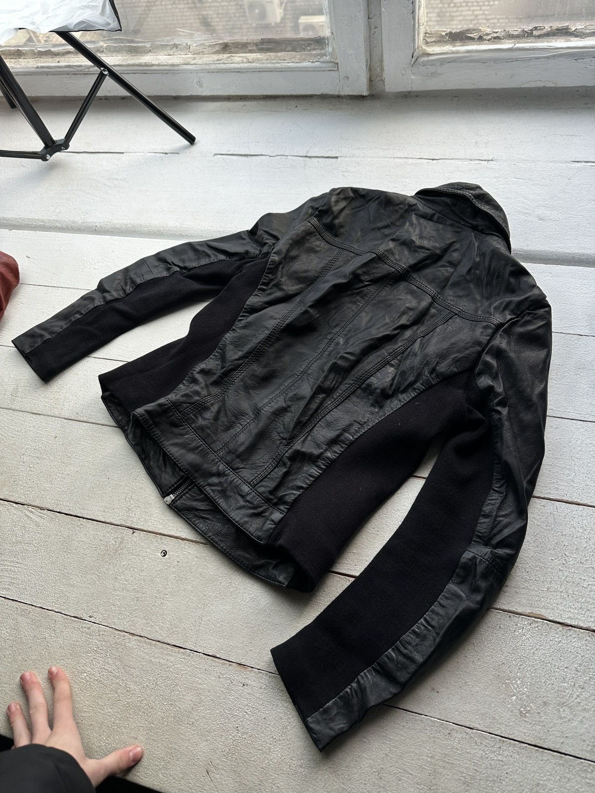 Other 🚨Y2K RICK OWENS TYPE DIRTY SLIM FIT ZIP LEATHER JACKET Size XS / US 0-2 / IT 36-38 - 9 Thumbnail