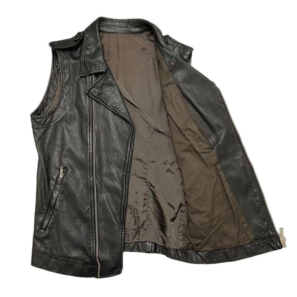 Rick Owens os11x0925 Sleeveless Leather Jacket in Black Size US S / EU 44-46 / 1 - 3 Thumbnail