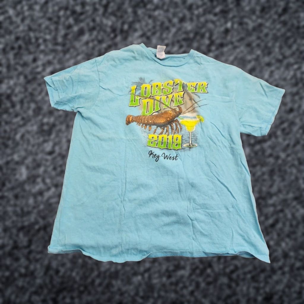 Vintage Key West Lobster Dive 2019 Florida Mens Blue Short Sleeve T Shirt Size US L / EU 52-54 / 3 - 1 Thumbnail