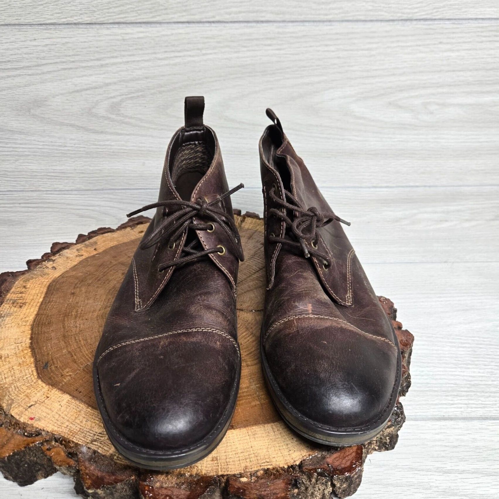 Clarks Clarks Men's Chukka Boots Ankle Leather Brown Cap Toe Lace Up Casual Workwear 2018 Size ONE SIZE - 3 Thumbnail