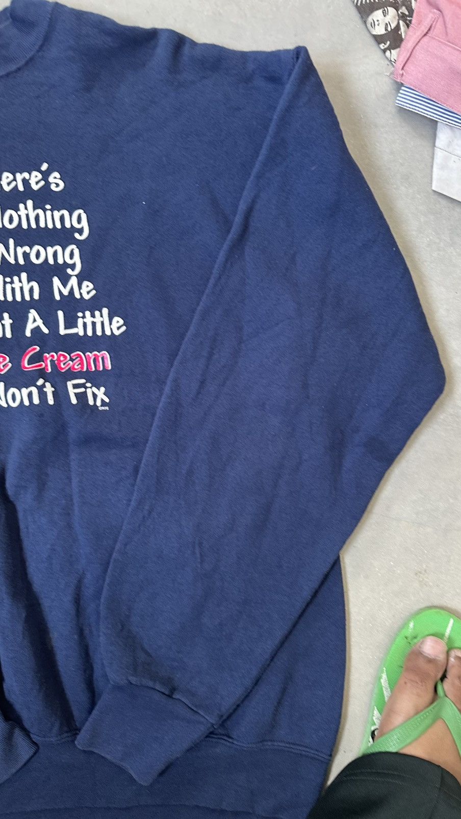 Vintage VINTAGE ICE CREAM WORDING HUMOR SWEATSHIRT Size US XL / EU 56 / 4 - 3 Thumbnail