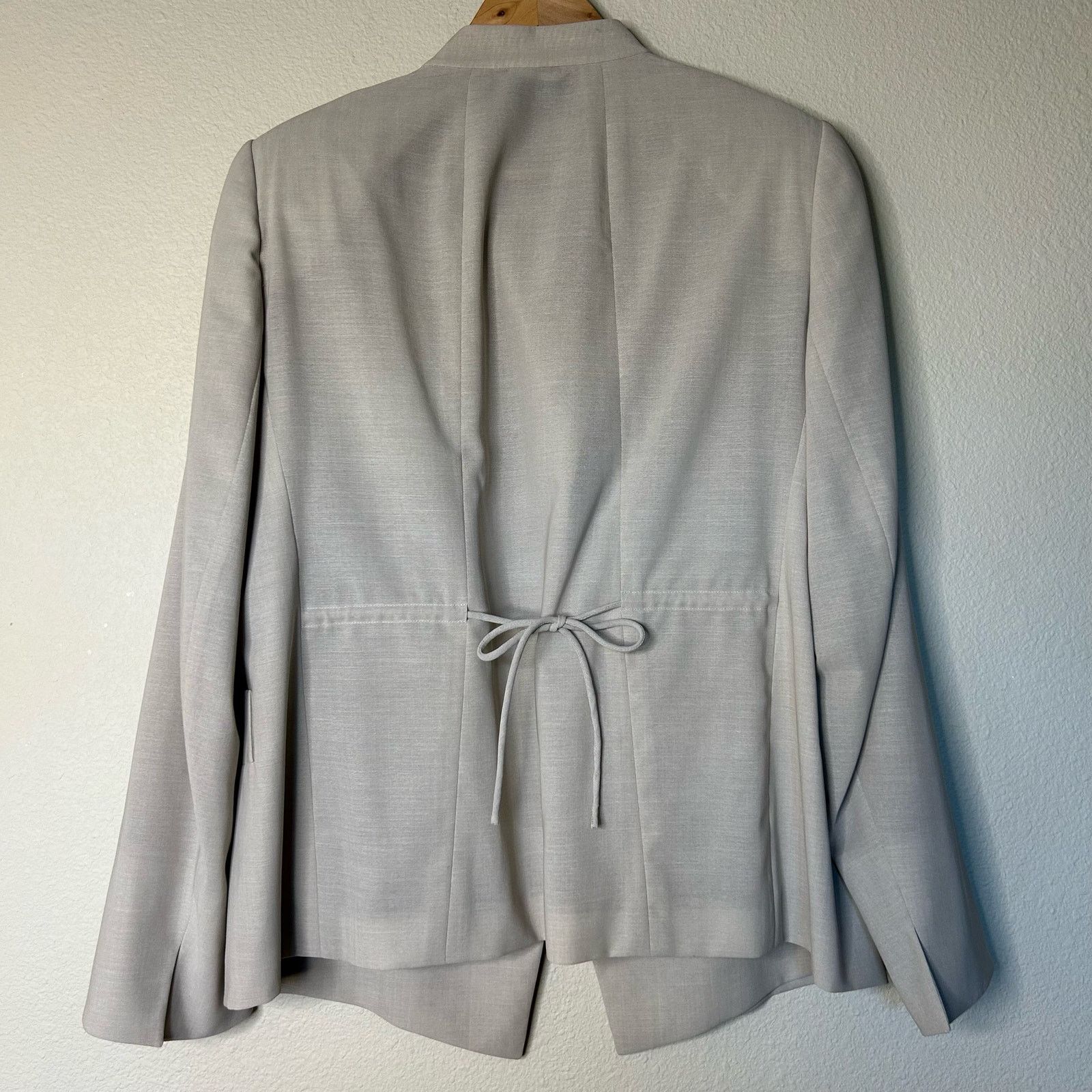 Akris Blazer 100% Wool 100% Viscose Lining Cream Size 14