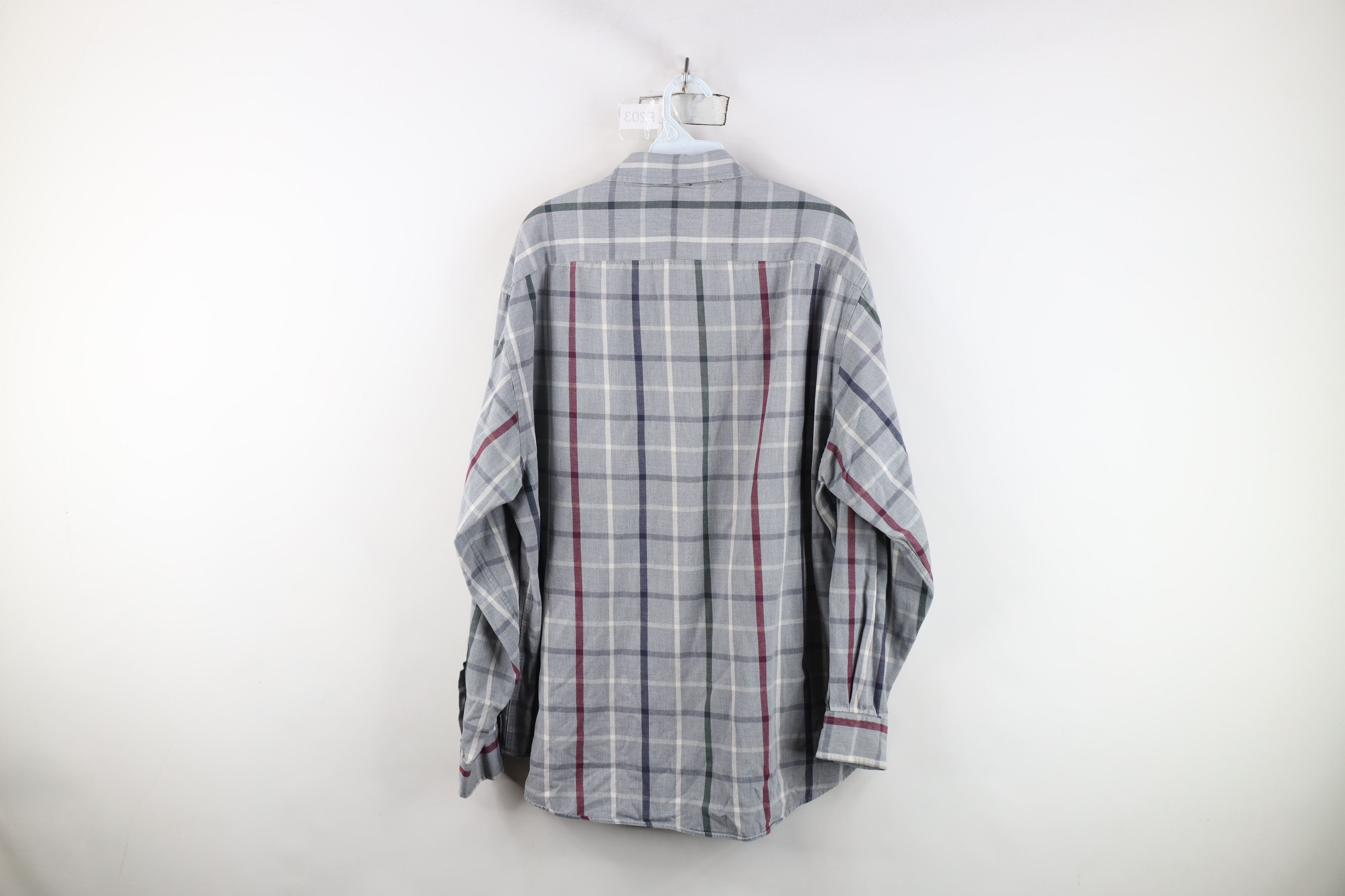 Tommy Hilfiger Vintage 90s Tommy Hilfiger Heavy Flannel Button Shirt Plaid Size US L / EU 52-54 / 3 - 14 Thumbnail