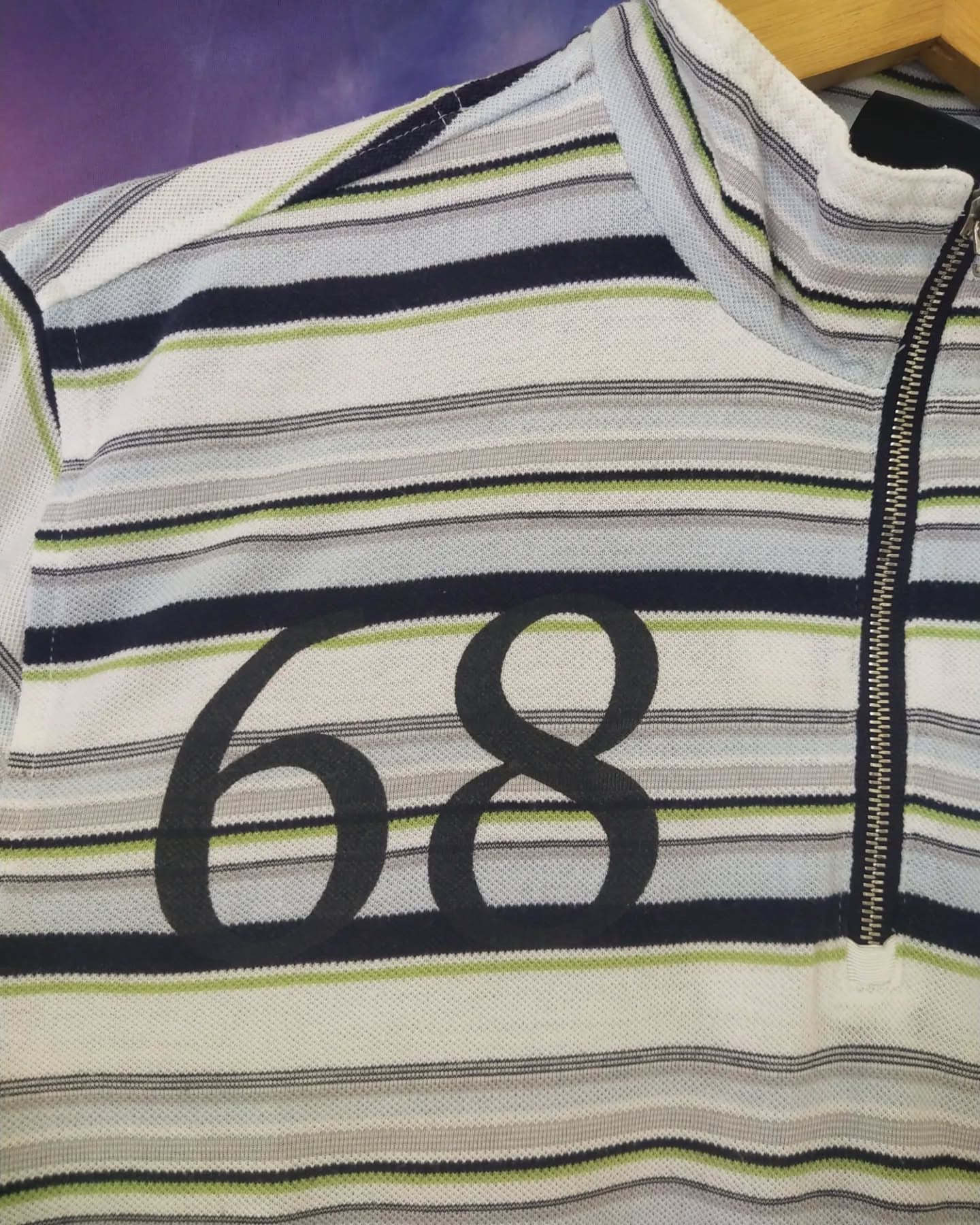 PGA Tour PGA TOUR Half Zip Striped Performance Polo Size Size L / US 10 / IT 46 - 2 Thumbnail