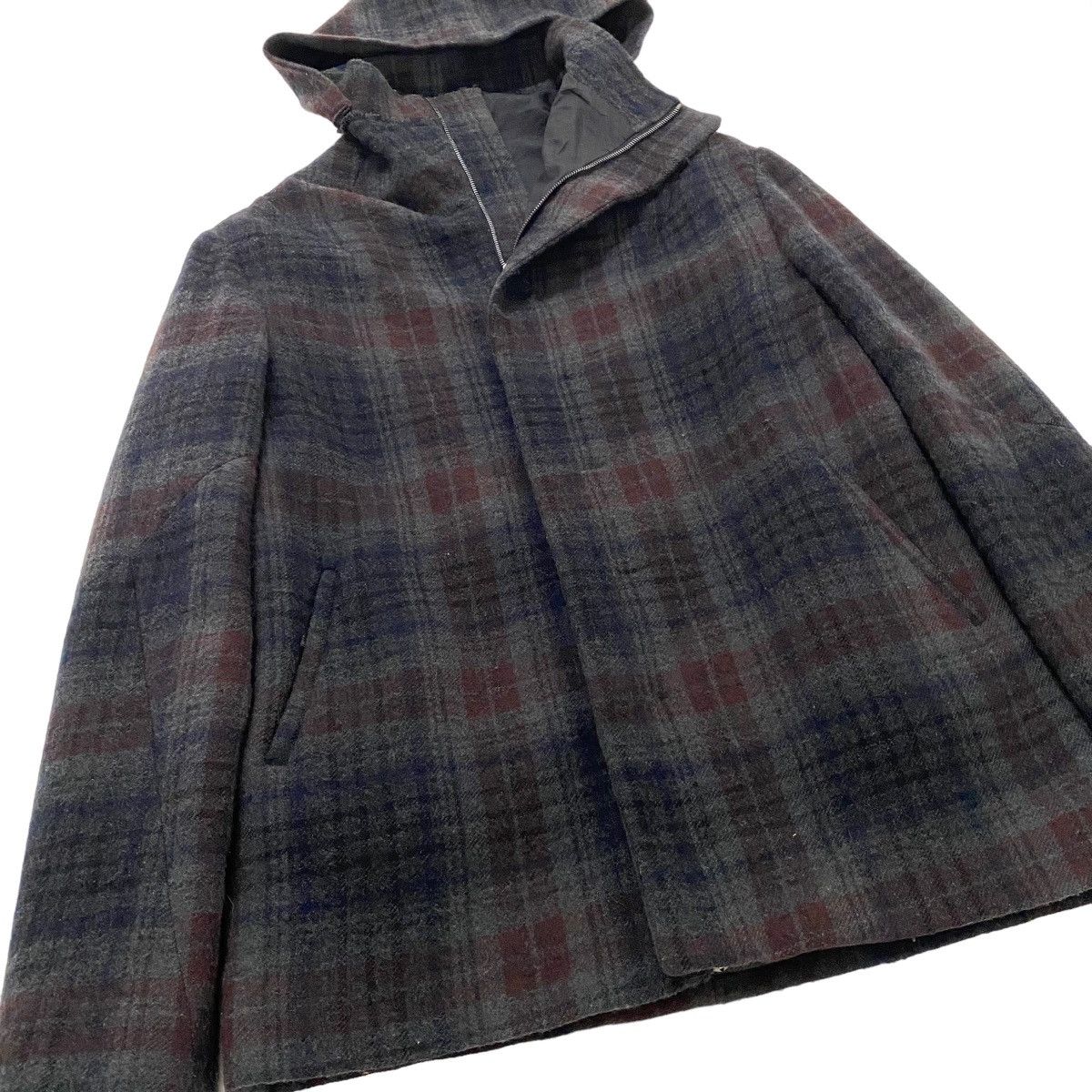 Lumen Et Umbra ✨Men's wool checked hoodie zipper jacket size 44 Size US M / EU 48-50 / 2 - 6 Thumbnail