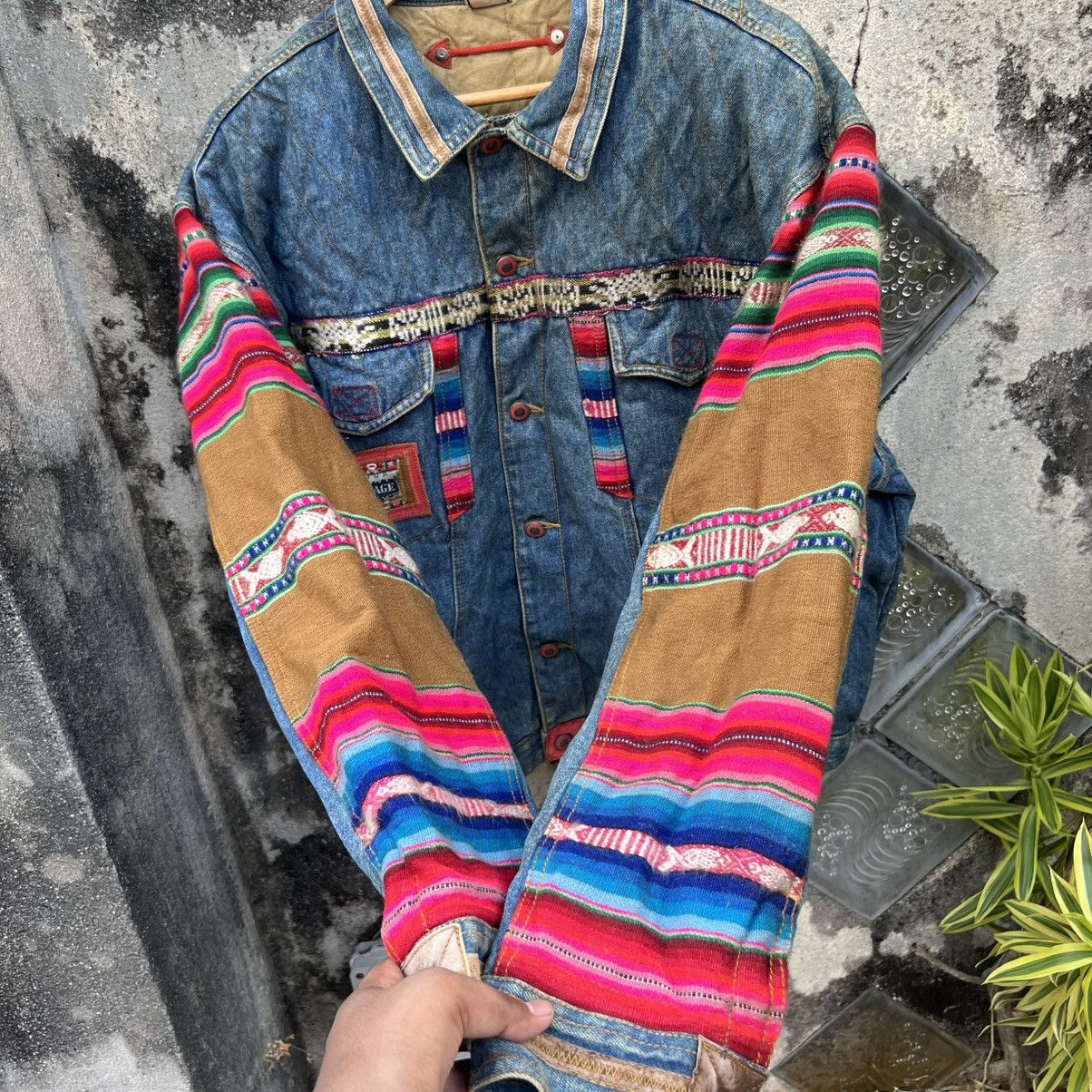 Japanese Brand “RARE” PATCHWORK HEAVY DENIM JACKET Size US XL / EU 56 / 4 - 15 Thumbnail