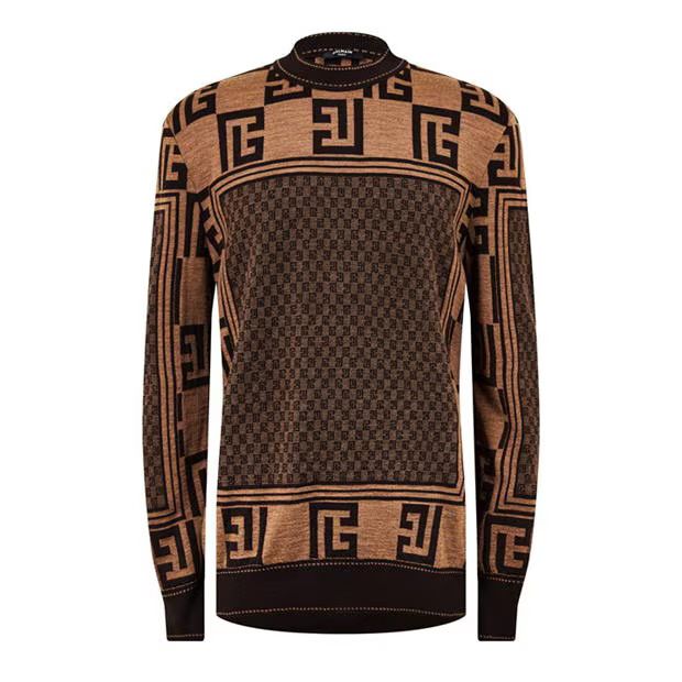 image of Balmain O1G2R1Mq0324 Jumpers In Brown, Men's (Size Small)