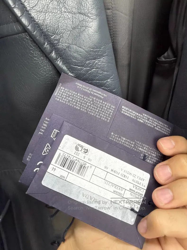 Prada Prada Size 44 Color-etched leather jacket with oversized sh Size US S / EU 44-46 / 1 - 9 Thumbnail