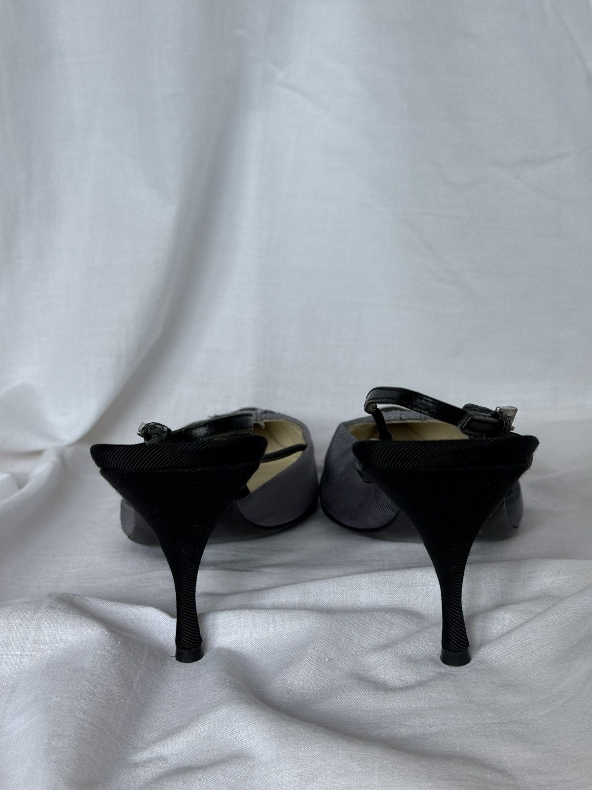 Prada NEW 🚨Prada Vintage Cloth Washed Dyed Black/Blue Mules Size US 8.5 / IT 38.5 - 8 Thumbnail