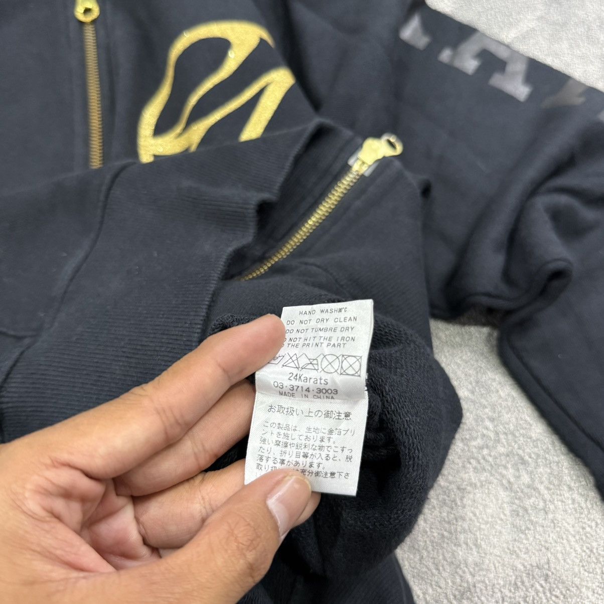 Japanese Brand 24 karats stay gold fullzip hooded black Size US L / EU 52-54 / 3 - 9 Thumbnail