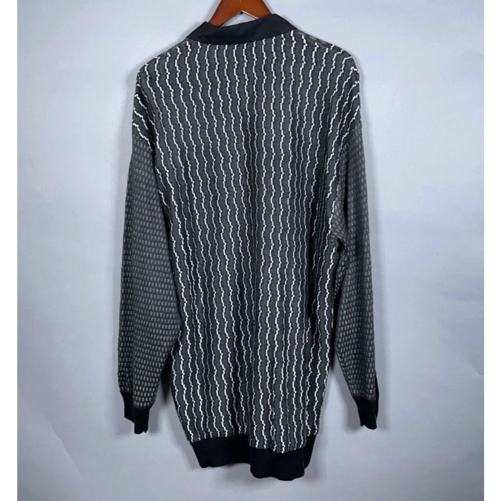 Vintage Silversilk Shirt Adult Big 2X Gray Black Textured Button Up Rayon Silk Blend Casual Preppy Retro Size US XXL / EU 58 / 5 - 3 Thumbnail