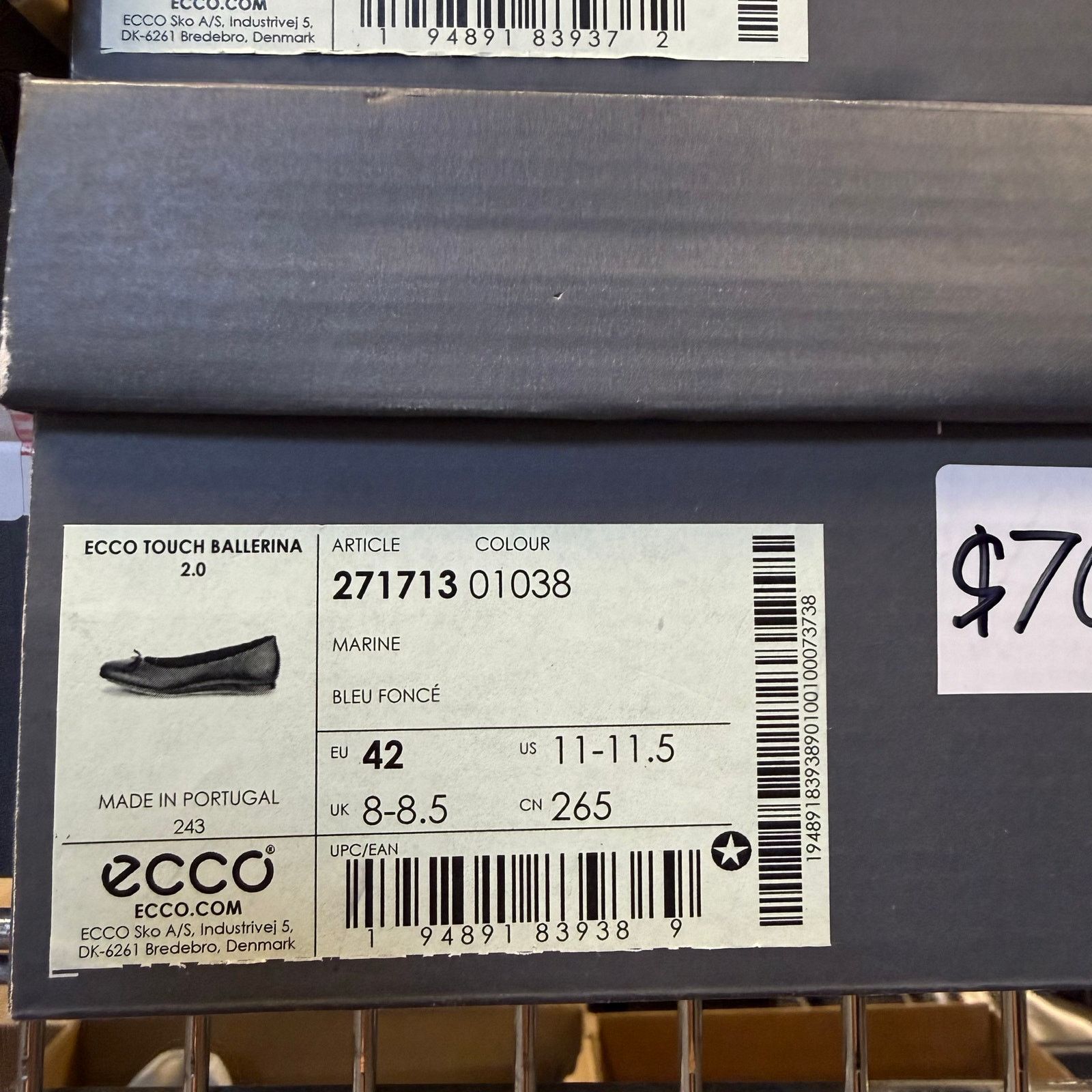 Ecco ECCO WOMEN'S 42 TOUCH BALLERINA 2.0 MARTINE BLUE NIB Size US 11 / IT 41 - 6 Thumbnail