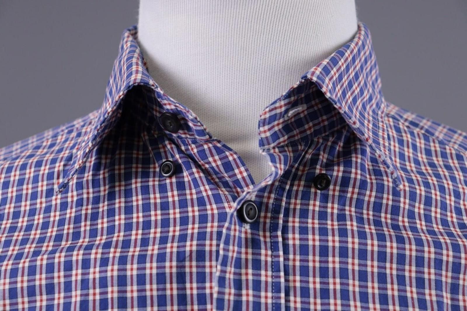Eton Eton Slim Blue Check Luxury Button Down Shirt Size 41 / 16 Size US M / EU 48-50 / 2 - 5 Thumbnail