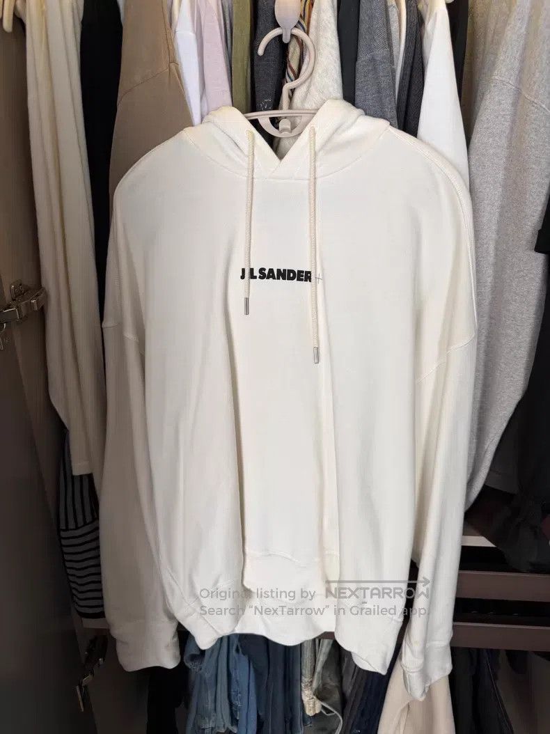 Jil Sander Jil Sander White hooded sweatshirt Size US S / EU 44-46 / 1 - 1 Thumbnail