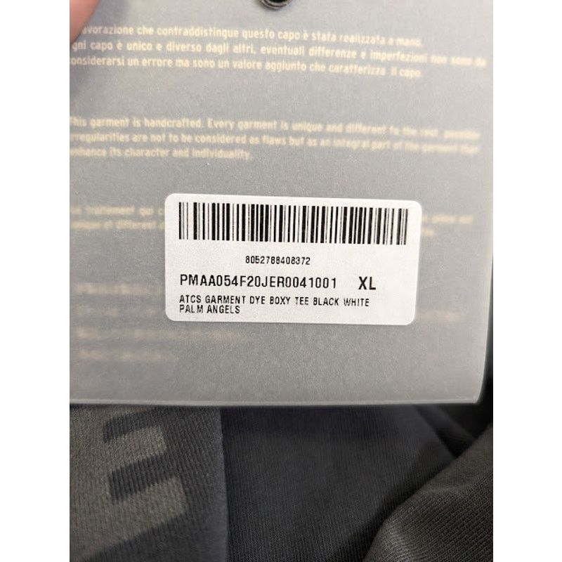 Palm Angels o1rshd1 Atcs Garment Dye Boxy T-Shirt in Black / White Size US XL / EU 56 / 4 - 17 Thumbnail