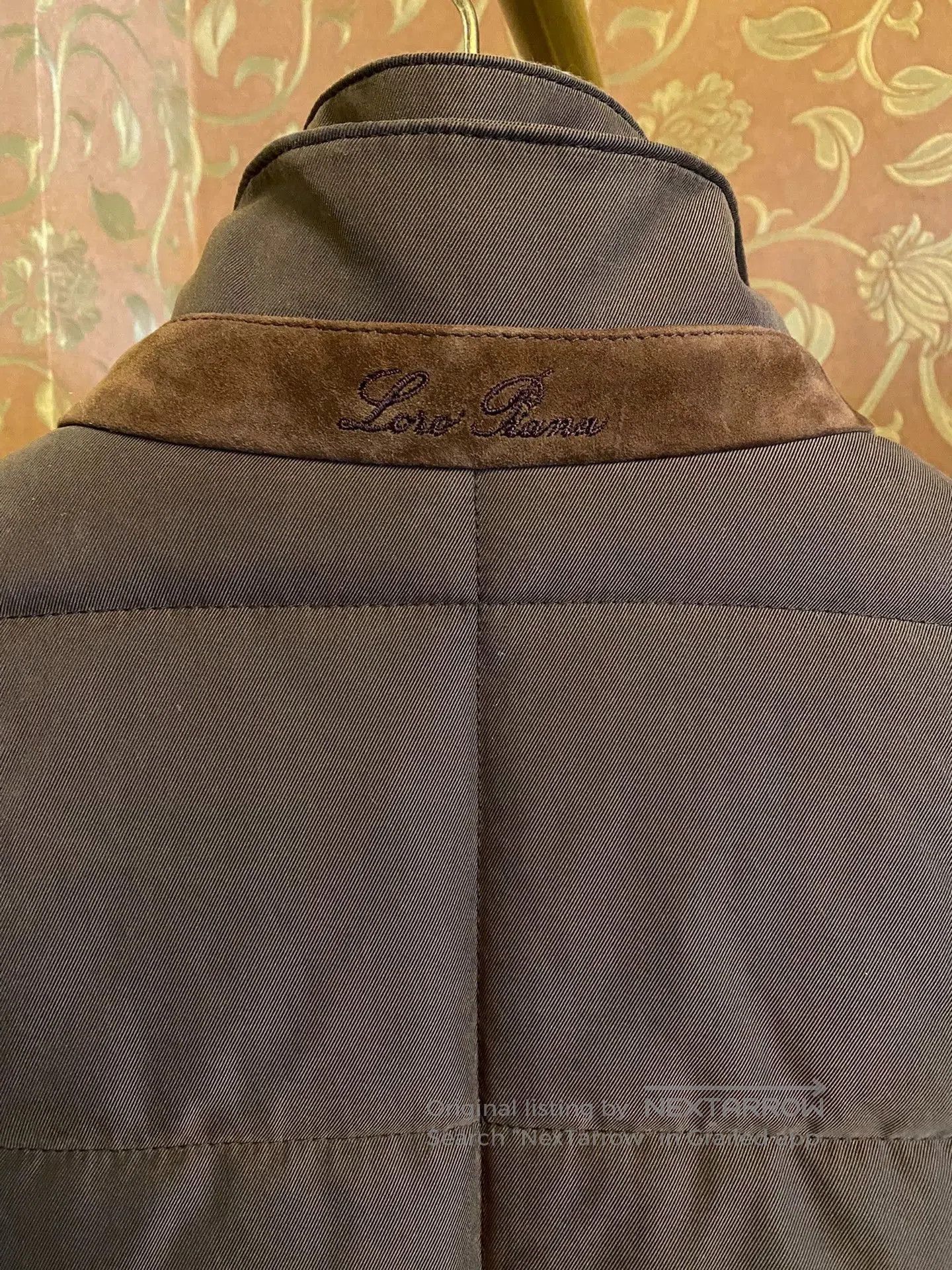 Loro Piana Brown Quilted Jacket with Contrast Collar. Size US L / EU 52-54 / 3 - 5 Thumbnail