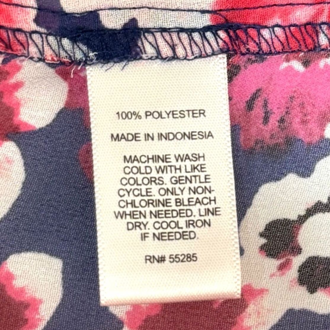 Express EUC Y2K Express Portofino XS Sheer Dark Floral Button Down Blouse RollTab Sleeve Boys? Womens Size XS / US 0-2 / IT 36-38 - 6 Thumbnail
