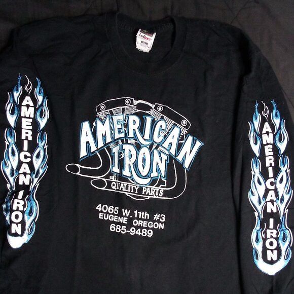 Fruit Of The Loom Vintage American Iron Quality Parts Long Sleeve T-Shirt Size US XL / EU 56 / 4 - 1 Thumbnail