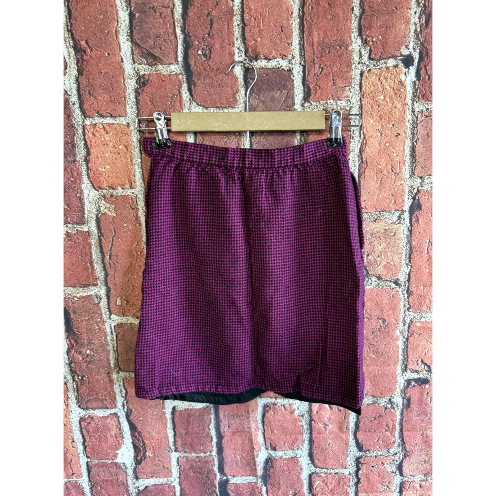 Saks Fifth Avenue VINTAGE Saks Fifth Avenue Womens Purple A-Line Wool Skirt Size 4 Size 27" / US 4 / IT 40 - 2 Thumbnail