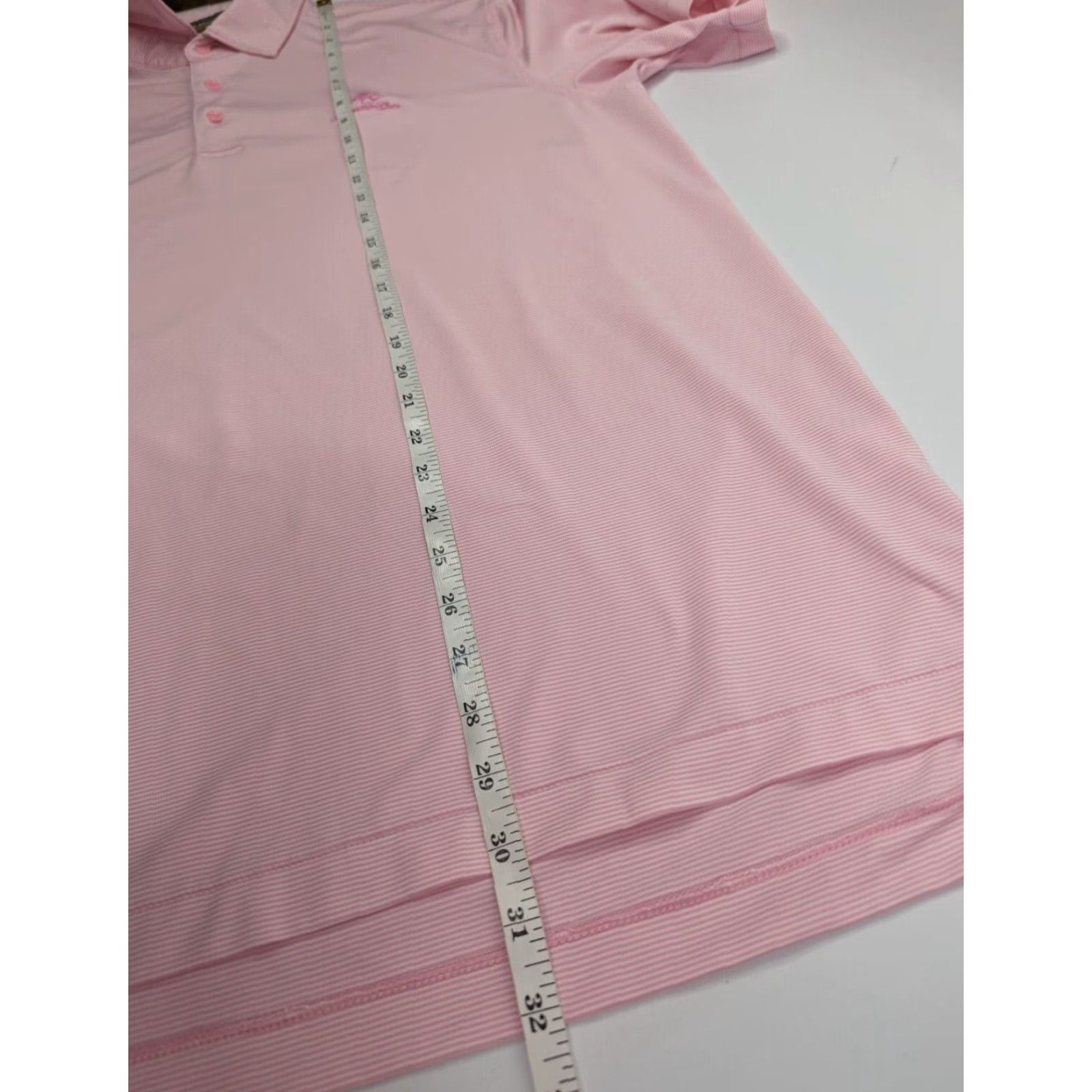 Peter Millar VINTAGE Peter Millar Summer Comfort E4 Polo Mountain Gate Golf Shirt Mens L Pink Striped Size US L / EU 52-54 / 3 - 4 Thumbnail