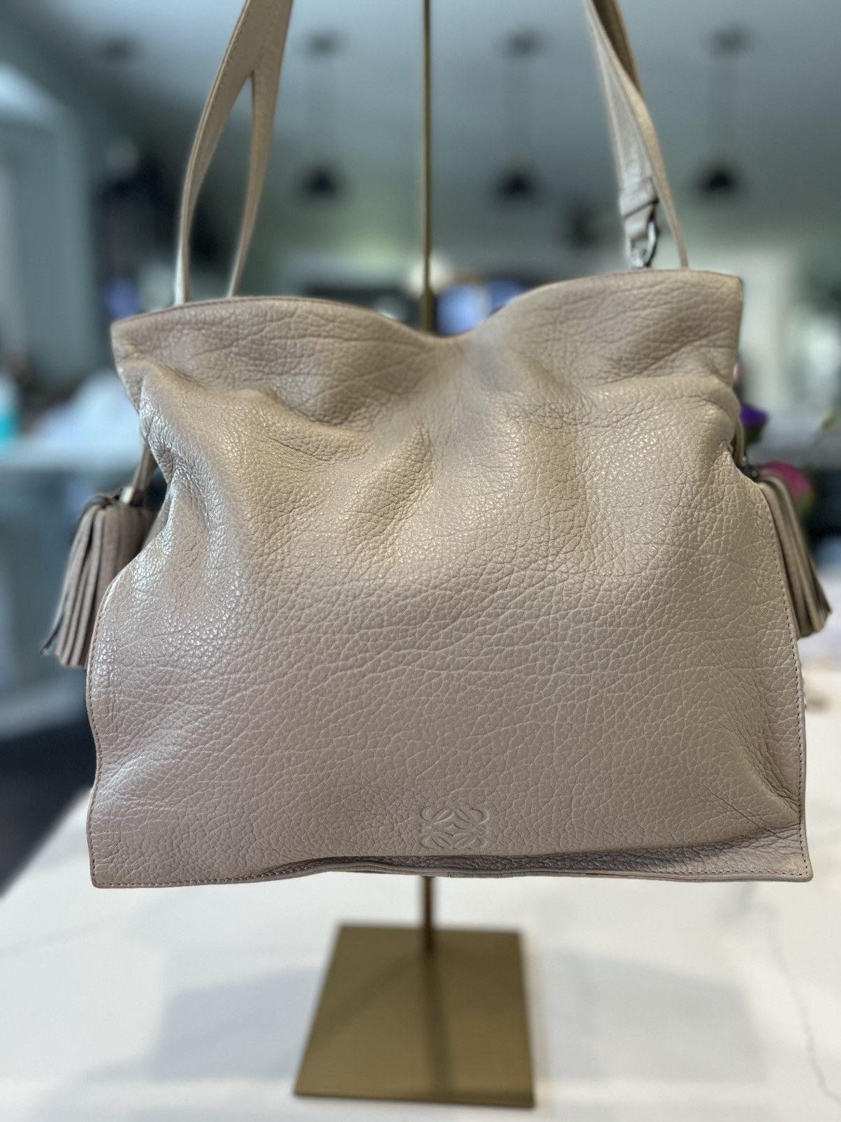 Loewe Loewe Vintage Pebbled Leather Tassel Shoulder Bag Size ONE SIZE - 1 Thumbnail